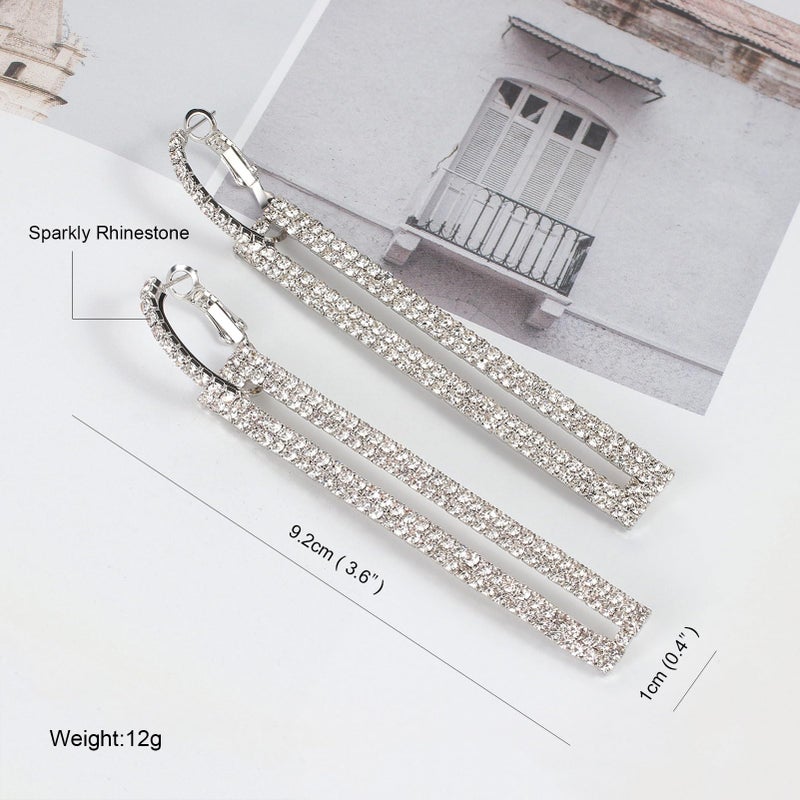 QJLE Silver Geometric Dangle Earrings for Women - Image 5